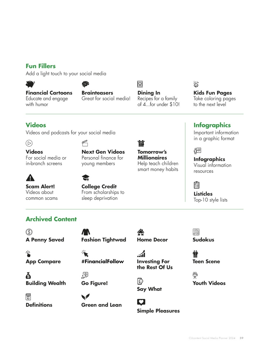 social media content plan excel 2024